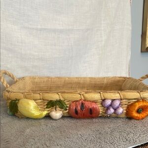 Handcrafted Woven Basket with Colorful Accents